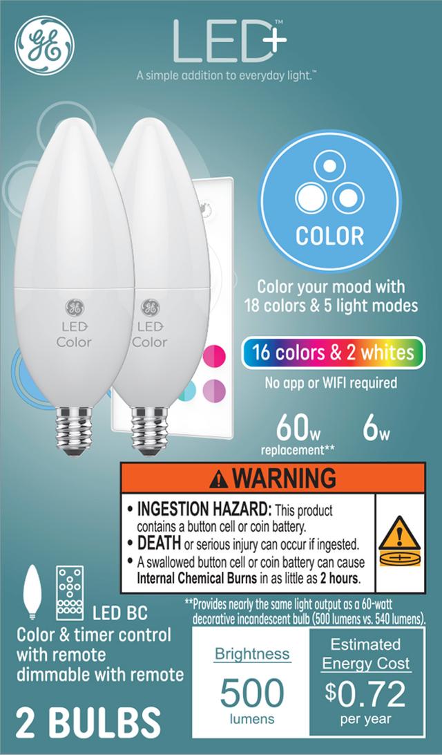 GE Lighting LED+ Color Changing Speaker LED Light Bulb with Remo