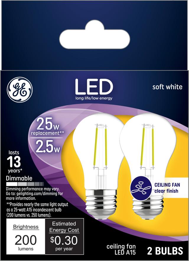 GE Classic LED 25 Watt Replacement Soft White A15 Ceiling Fan