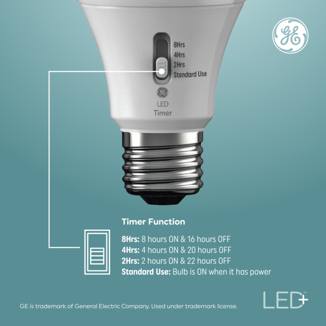 GE LED+ BR30 Timer LED Light Bulb, Automatic Timer Light, Indoor ...