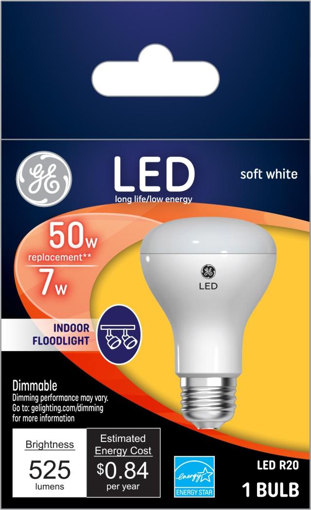 Heerlijk Reis waarheid GE Soft White 50W Replacement LED Light Bulbs Indoor Floodlight R20 (1-Pack)
