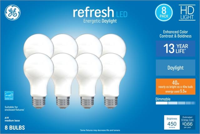 general electric 40w 4pk refresh daylight equivalent a19 led hd