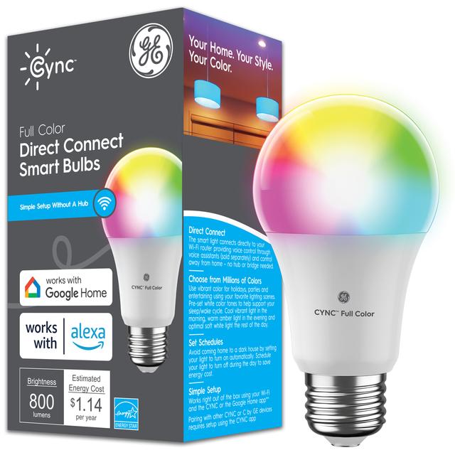 GE CYNC Direct Connect Smart Bulb, Color Changing, Works with