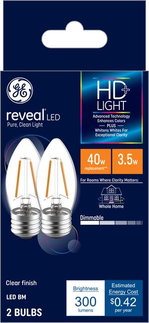 general electric deco small base light bulb clear