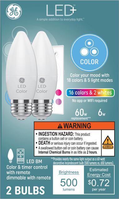 GE C-Sleep Smart Bulb for the Bedroom, 3-Color Settings, Works